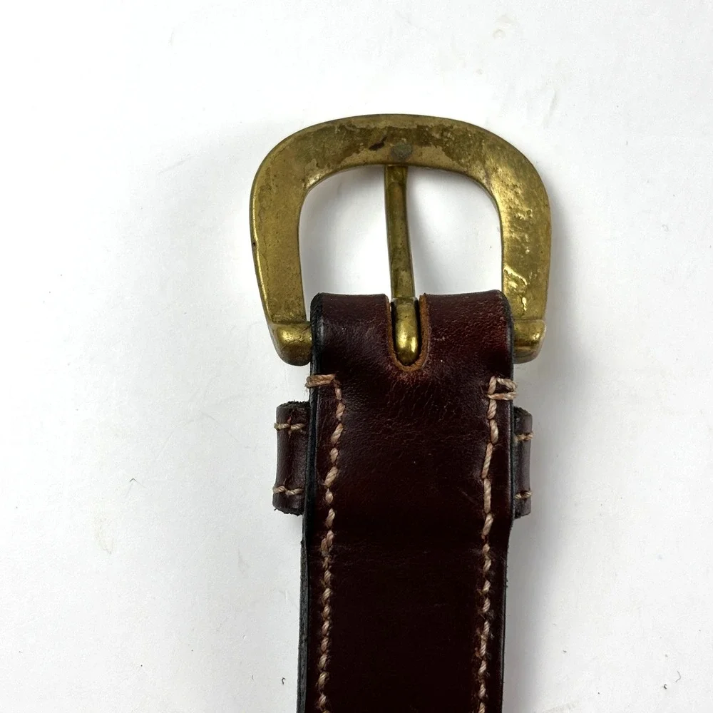 Leather Belt Mens 32 Brown Good Western Lizard Inlay Embossed Leaf Cowboy Rustic